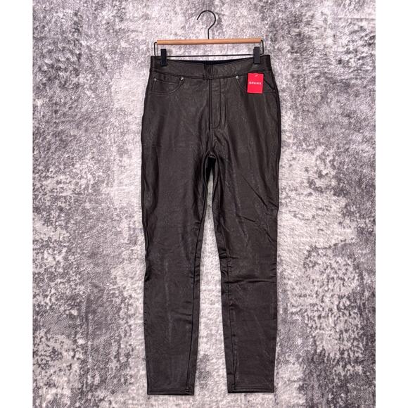 New Spanx Leather Like Ankle Skinny Pants Medium Womens - Picture 1 of 7